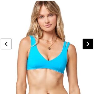 REVERSIBLE Blue L space bikini top